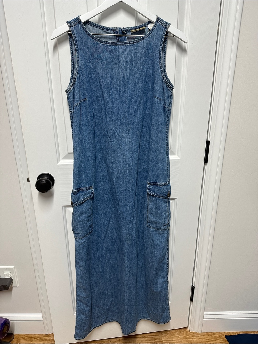 90s denim cargo maxi dress